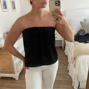 Black strapless flowy tube top